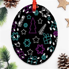 Creative Xmas pattern Oval Filigree Ornament (2-Side) 