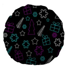 Creative Xmas pattern Large 18  Premium Round Cushions