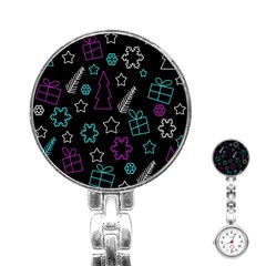 Creative Xmas Pattern Stainless Steel Nurses Watch by Valentinaart