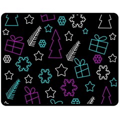 Creative Xmas pattern Double Sided Fleece Blanket (Medium) 