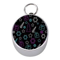 Creative Xmas pattern Mini Silver Compasses