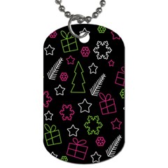 Elegant Xmas Pattern Dog Tag (two Sides) by Valentinaart