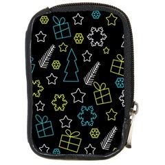 Xmas Pattern - Blue And Yellow Compact Camera Cases by Valentinaart