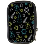 Xmas pattern - Blue and yellow Compact Camera Cases Front