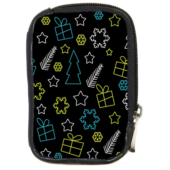 Xmas pattern - Blue and yellow Compact Camera Cases