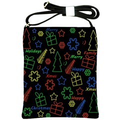 Playful Xmas Pattern Shoulder Sling Bags by Valentinaart