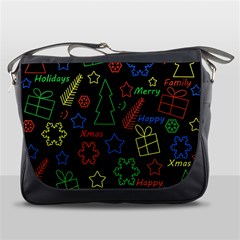 Playful Xmas Pattern Messenger Bags by Valentinaart