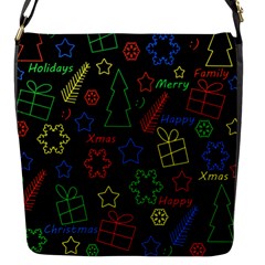 Playful Xmas Pattern Flap Messenger Bag (s) by Valentinaart