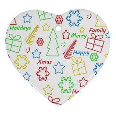 Simple Christmas Pattern Ornament (heart)  by Valentinaart