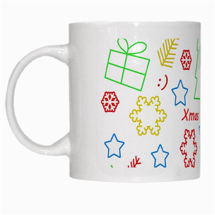 Simple Christmas pattern White Mugs