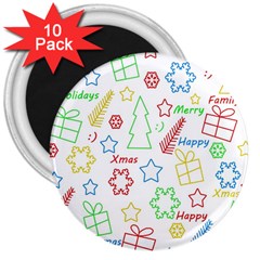 Simple Christmas Pattern 3  Magnets (10 Pack)  by Valentinaart