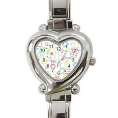 Simple Christmas Pattern Heart Italian Charm Watch by Valentinaart