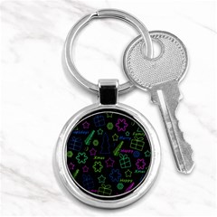 Decorative Xmas Pattern Key Chains (round)  by Valentinaart