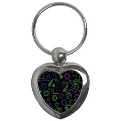 Decorative Xmas Pattern Key Chains (heart)  by Valentinaart