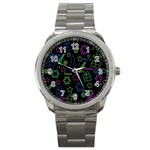 Decorative Xmas pattern Sport Metal Watch Front