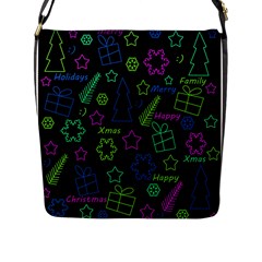 Decorative Xmas Pattern Flap Messenger Bag (l)  by Valentinaart