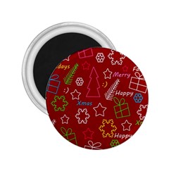 Red Xmas Pattern 2 25  Magnets by Valentinaart