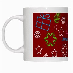 Red Xmas Pattern White Mugs by Valentinaart