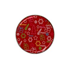 Red Xmas Pattern Hat Clip Ball Marker by Valentinaart