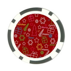 Red Xmas Pattern Poker Chip Card Guards