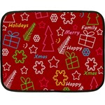 Red Xmas pattern Double Sided Fleece Blanket (Mini)  35 x27  Blanket Front