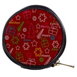 Red Xmas pattern Mini Makeup Bags Front