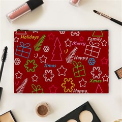 Red Xmas Pattern Cosmetic Bag (large)  by Valentinaart