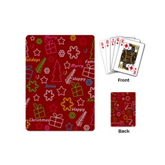 Red Xmas Pattern Playing Cards (mini)  by Valentinaart