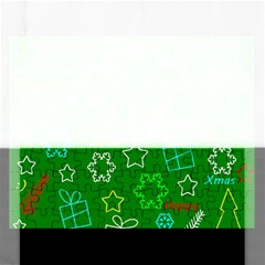 Green Xmas Pattern Rectangular Jigsaw Puzzl by Valentinaart