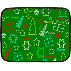 Green Xmas Pattern Double Sided Fleece Blanket (mini)  by Valentinaart