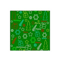 Green Xmas Pattern Satin Bandana Scarf by Valentinaart