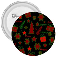 Red And Green Xmas Pattern 3  Buttons by Valentinaart