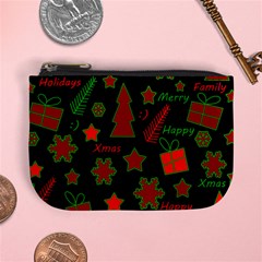 Red And Green Xmas Pattern Mini Coin Purses by Valentinaart