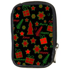 Red And Green Xmas Pattern Compact Camera Cases by Valentinaart