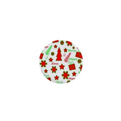 Red And Green Christmas Pattern 1  Mini Buttons by Valentinaart