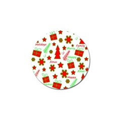 Red And Green Christmas Pattern Golf Ball Marker by Valentinaart