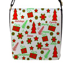 Red And Green Christmas Pattern Flap Messenger Bag (l)  by Valentinaart