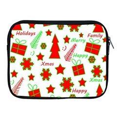 Red And Green Christmas Pattern Apple Ipad 2/3/4 Zipper Cases by Valentinaart