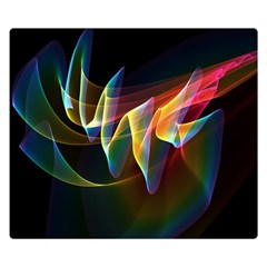 Northern Lights, Abstract Rainbow Aurora Double Sided Flano Blanket (small)  by DianeClancy