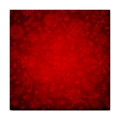 Decorative Red Christmas Background With Snowflakes Tile Coasters by TastefulDesigns