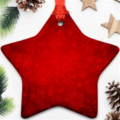 Decorative Red Christmas Background With Snowflakes Ornament (star) 