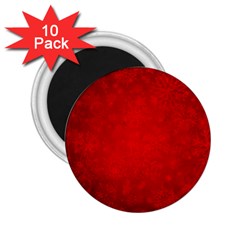 Decorative Red Christmas Background With Snowflakes 2 25  Magnets (10 Pack) 