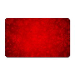 Decorative Red Christmas Background With Snowflakes Magnet (rectangular) by TastefulDesigns