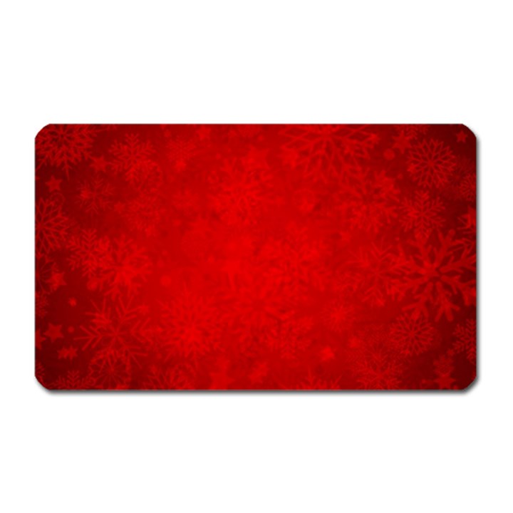 Decorative Red Christmas Background With Snowflakes Magnet (Rectangular)