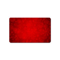 Decorative Red Christmas Background With Snowflakes Magnet (name Card) by TastefulDesigns