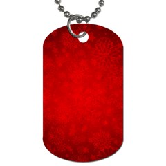 Decorative Red Christmas Background With Snowflakes Dog Tag (one Side) by TastefulDesigns