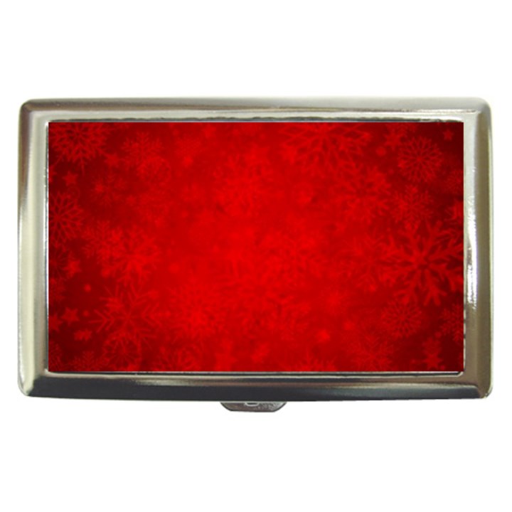 Decorative Red Christmas Background With Snowflakes Cigarette Money Cases