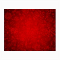 Decorative Red Christmas Background With Snowflakes Small Glasses Cloth by TastefulDesigns