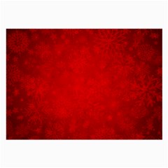 Decorative Red Christmas Background With Snowflakes Large Glasses Cloth by TastefulDesigns