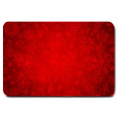 Decorative Red Christmas Background With Snowflakes Large Doormat  by TastefulDesigns